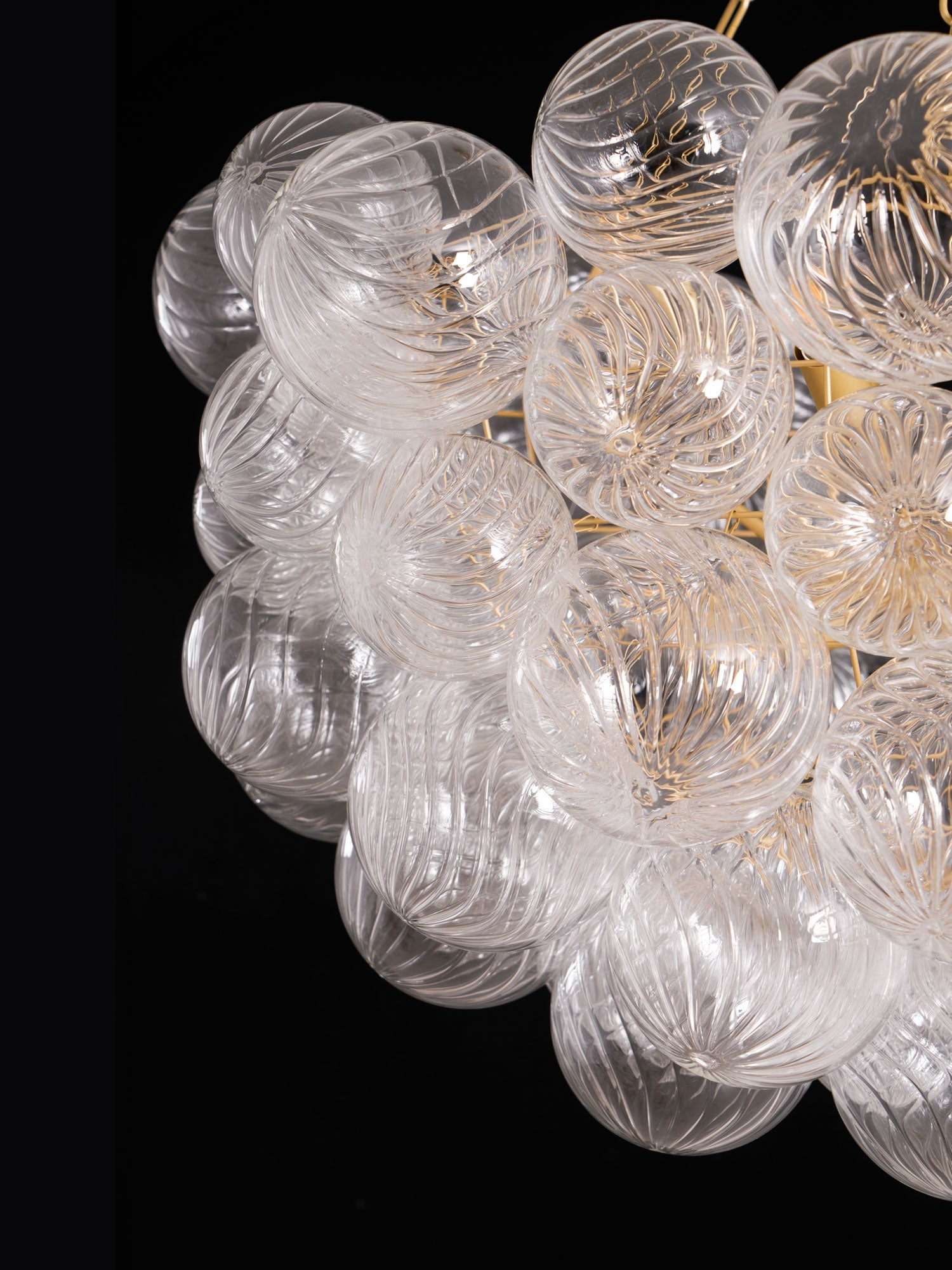 Glass Ball Bubbles Chandelier | Customizable Sizes, Gold Finish & Ideal for Living Room or Dining Area