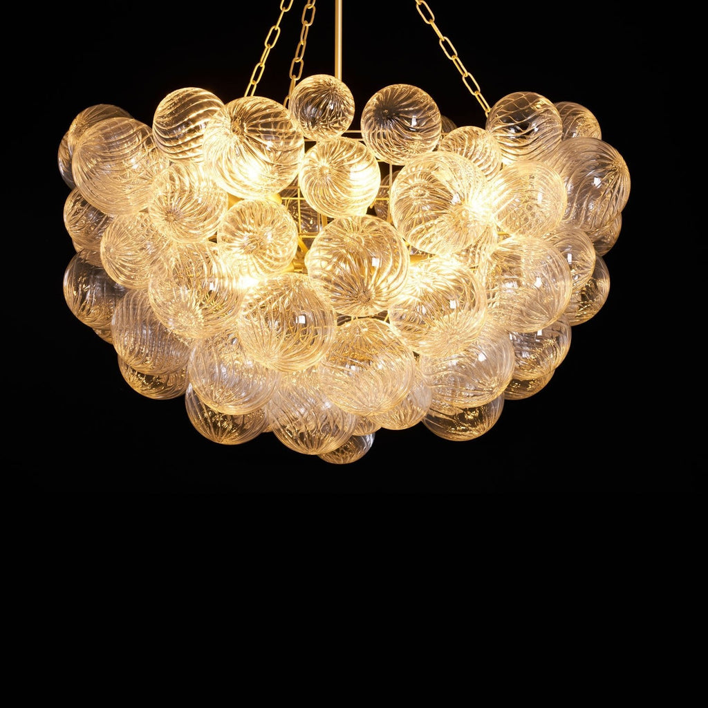 Glass Ball Bubbles Chandelier | Customizable Sizes, Gold Finish & Ideal for Living Room or Dining Area