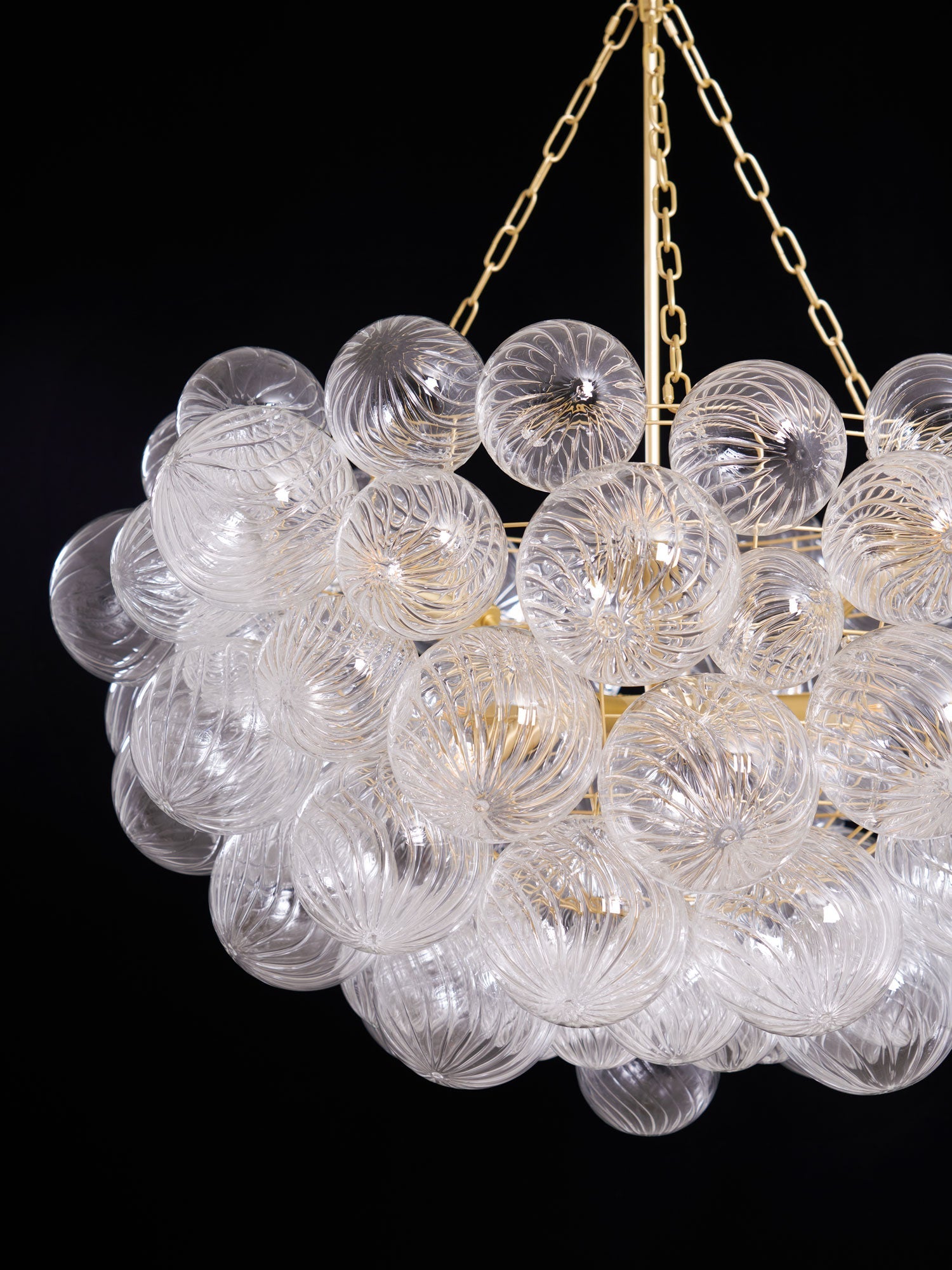 Glass Ball Bubbles Chandelier | Customizable Sizes, Gold Finish & Ideal for Living Room or Dining Area