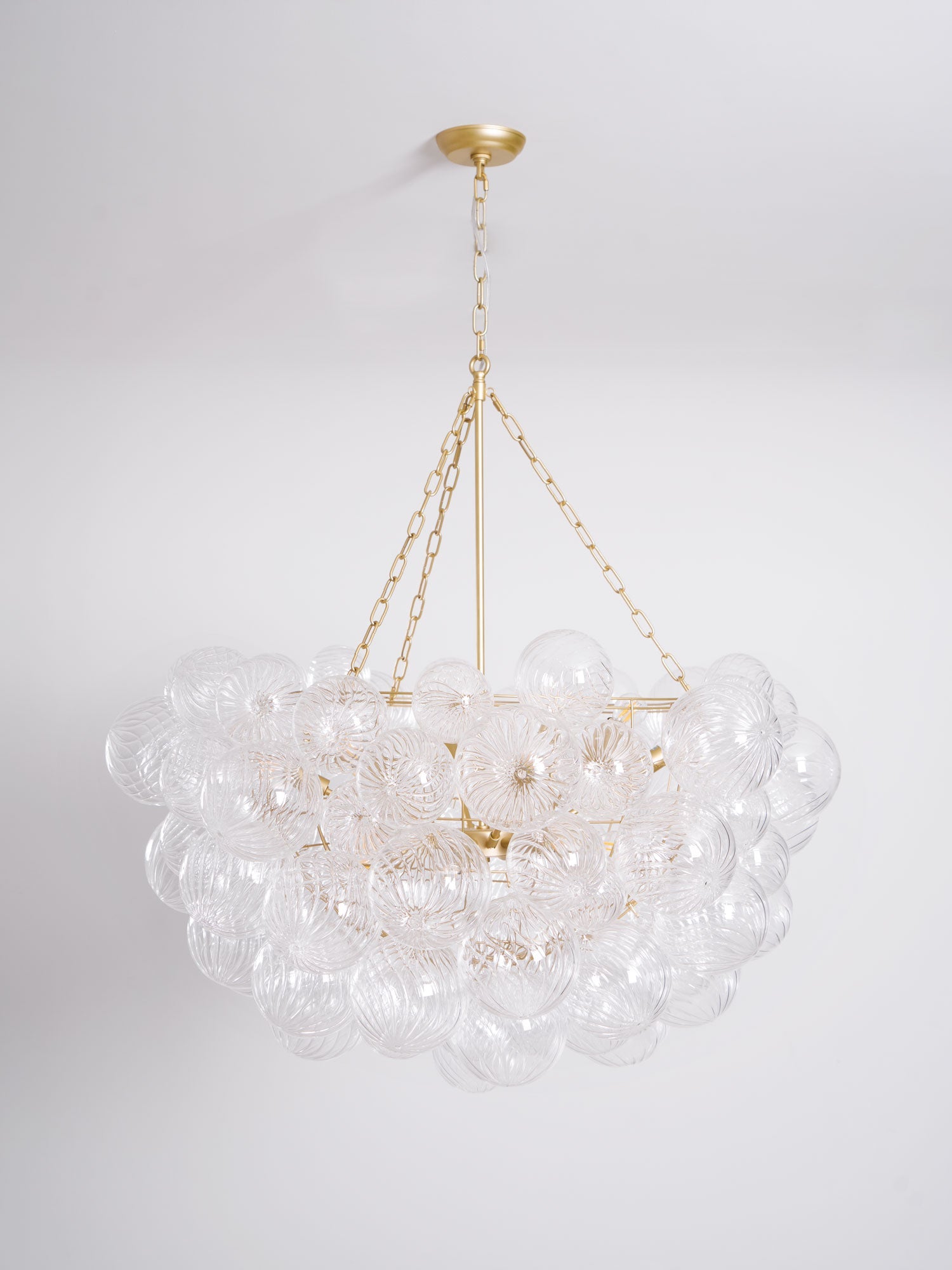 Glass Ball Bubbles Chandelier | Customizable Sizes, Gold Finish & Ideal for Living Room or Dining Area