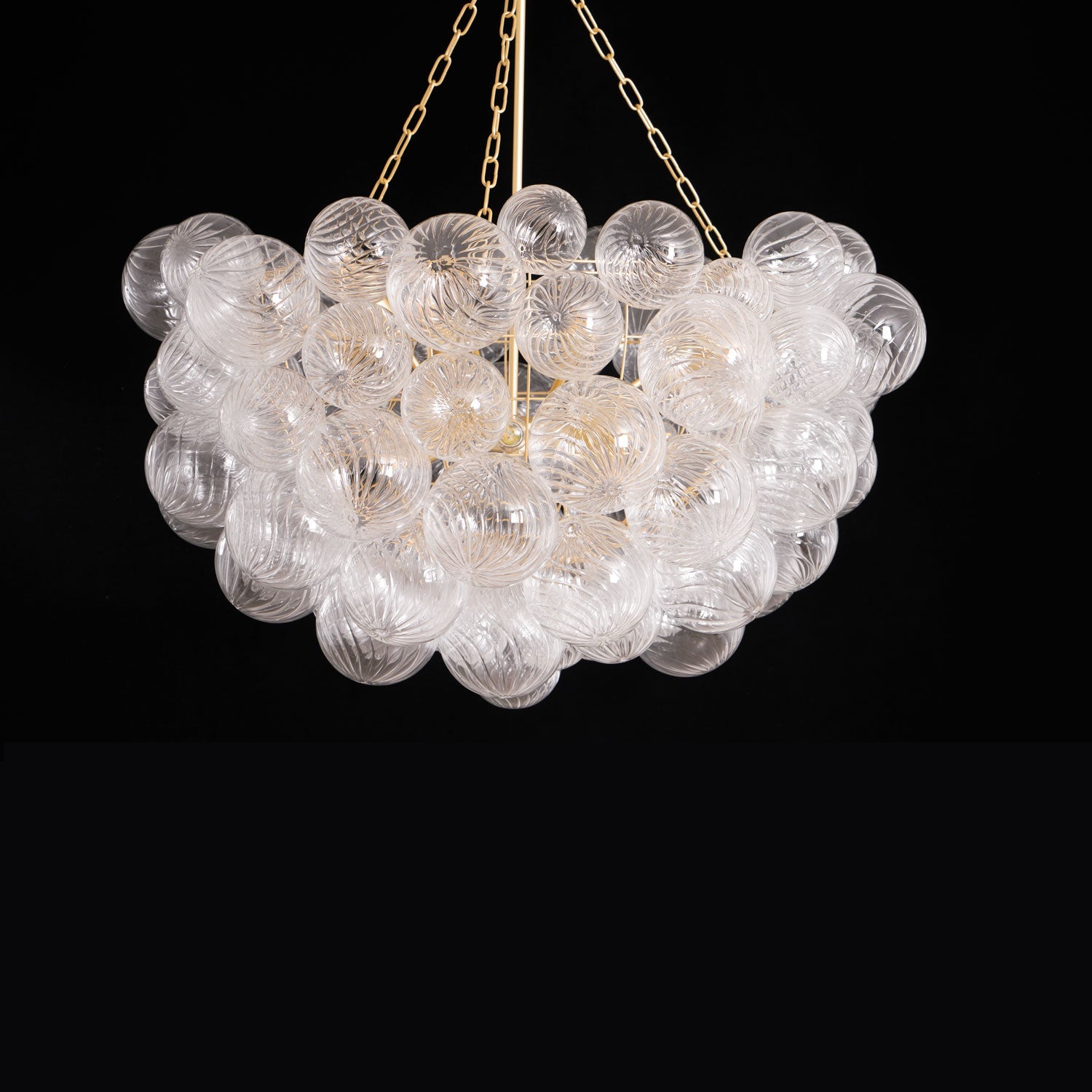 Glass Ball Bubbles Chandelier | Customizable Sizes, Gold Finish & Ideal for Living Room or Dining Area