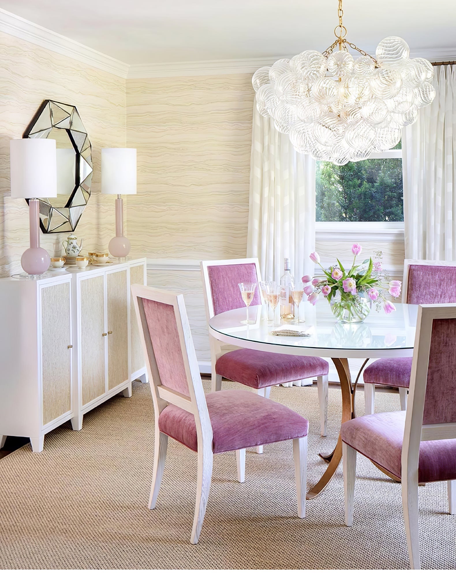 Glass Ball Bubbles Chandelier | Customizable Sizes, Gold Finish & Ideal for Living Room or Dining Area