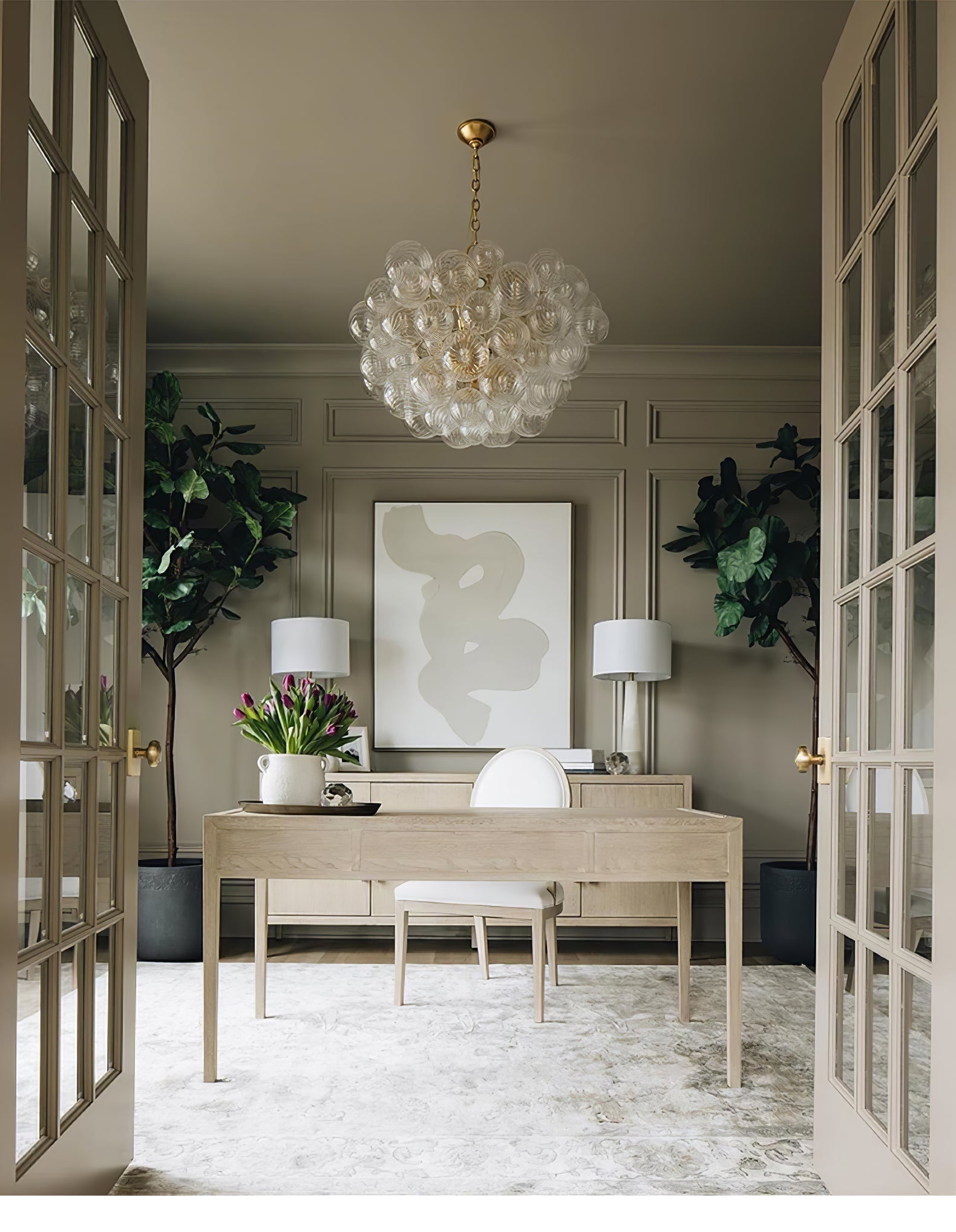 Glass Ball Bubbles Chandelier | Customizable Sizes, Gold Finish & Ideal for Living Room or Dining Area