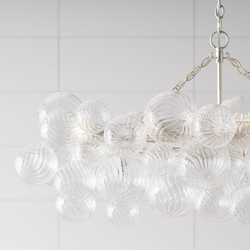 Glass Ball Bubbles Chandelier | Customizable Sizes, Gold Finish & Ideal for Living Room or Dining Area