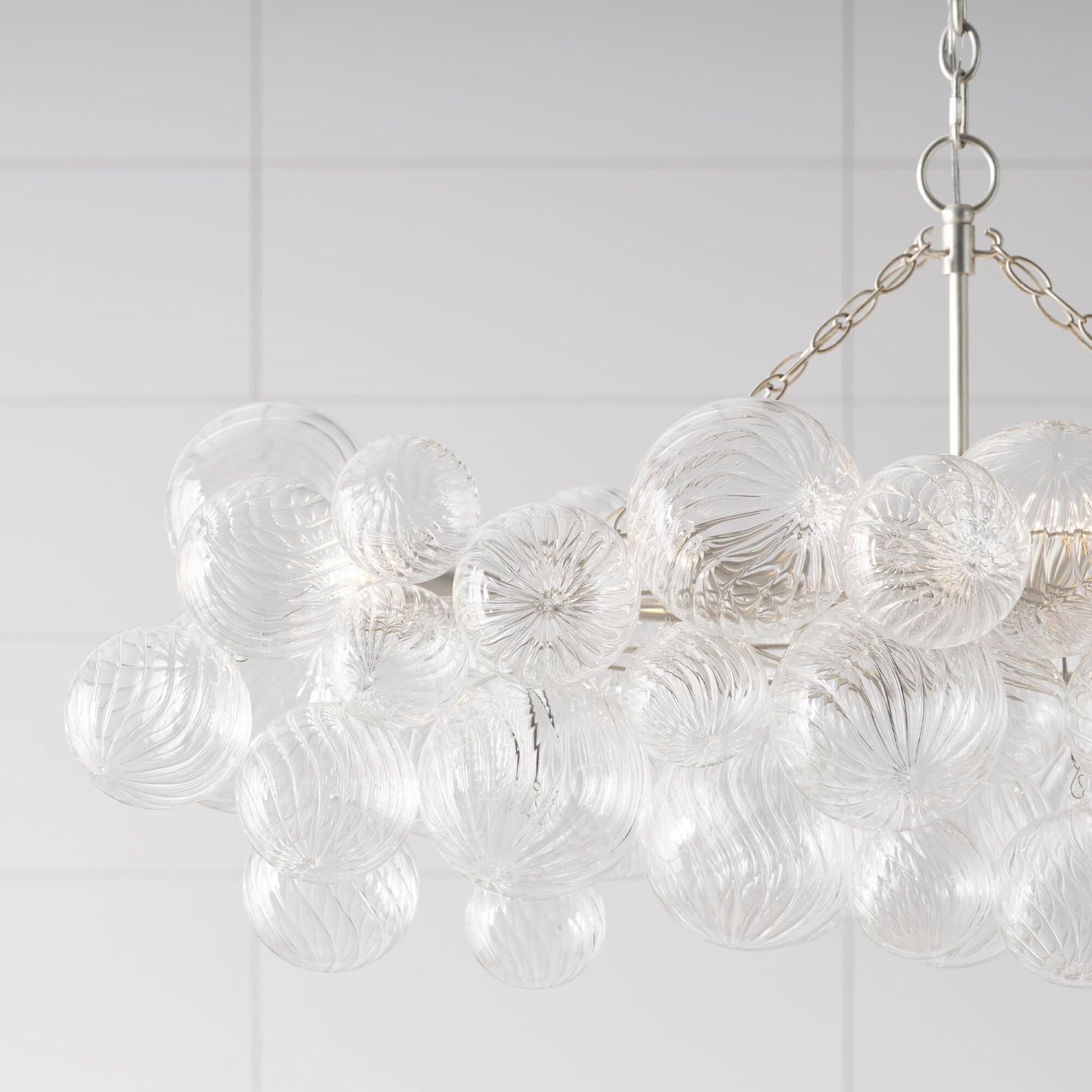 Glass Ball Bubbles Chandelier | Customizable Sizes, Gold Finish & Ideal for Living Room or Dining Area