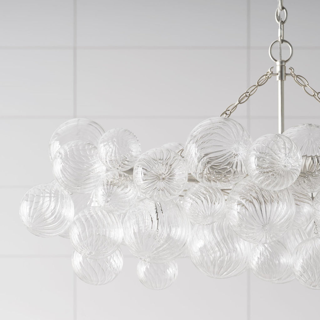 Glass Ball Bubbles Chandelier | Customizable Sizes, Gold Finish & Ideal for Living Room or Dining Area