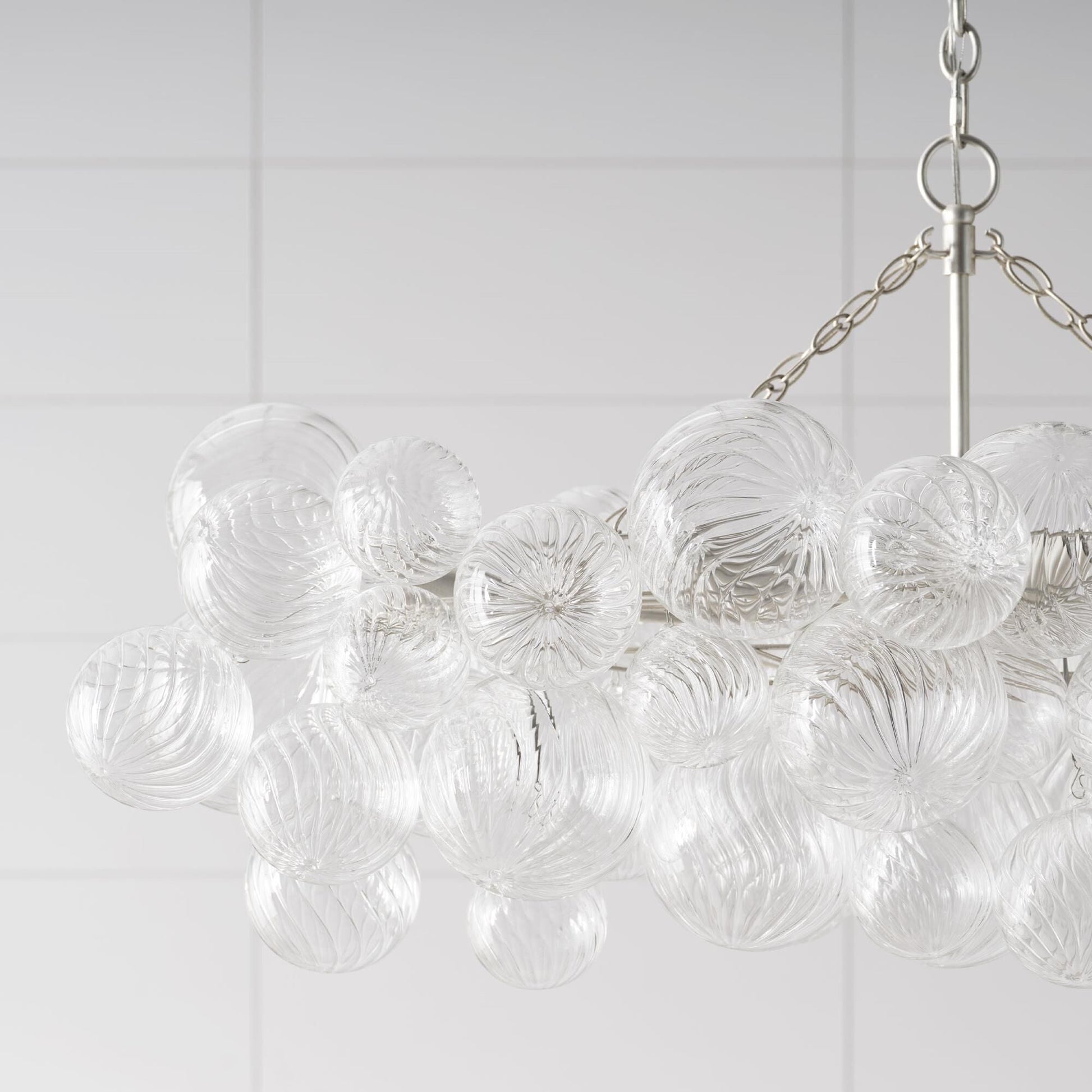 Glass Ball Bubbles Chandelier | Customizable Sizes, Gold Finish & Ideal for Living Room or Dining Area