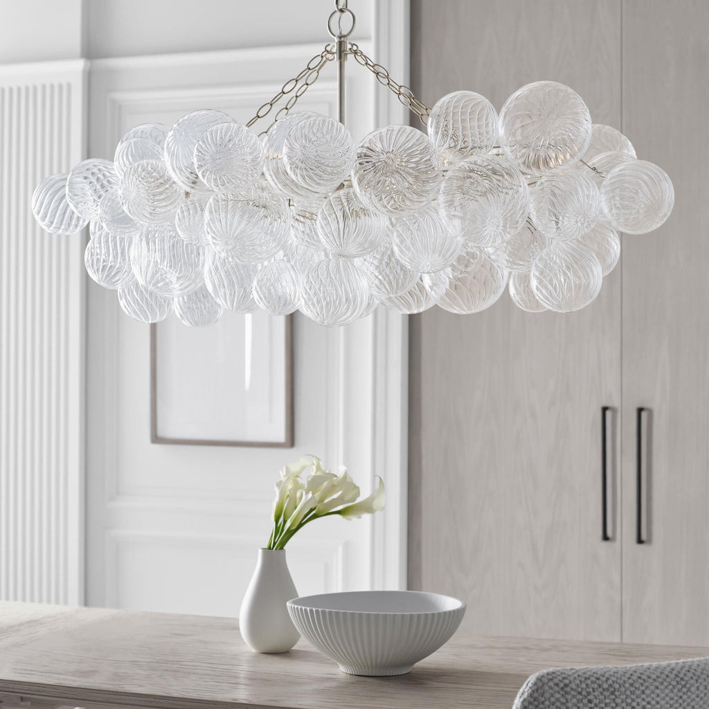 Glass Ball Bubbles Chandelier | Customizable Sizes, Gold Finish & Ideal for Living Room or Dining Area