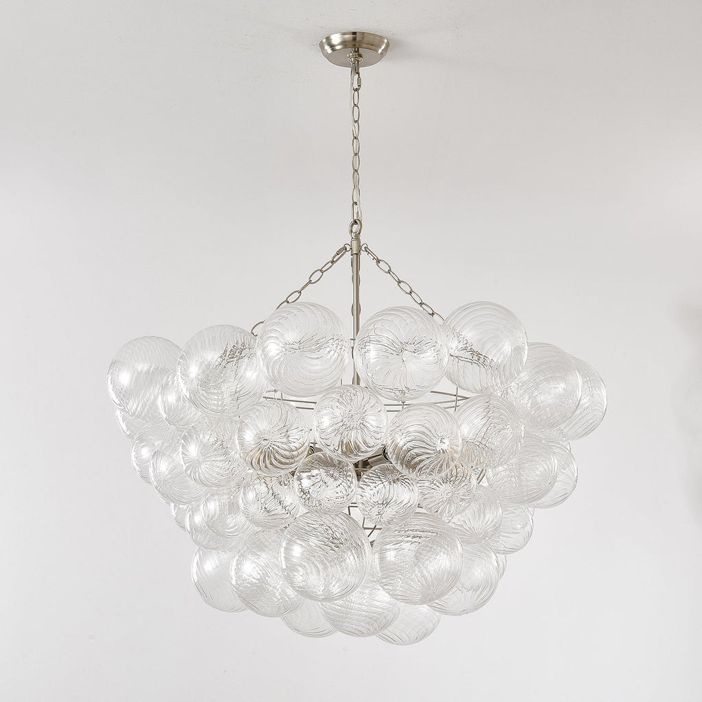 Glass Ball Bubbles Chandelier | Customizable Sizes, Gold Finish & Ideal for Living Room or Dining Area