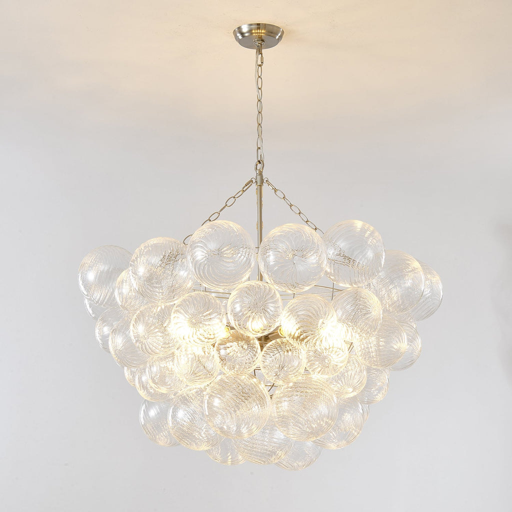 Glass Ball Bubbles Chandelier | Customizable Sizes, Gold Finish & Ideal for Living Room or Dining Area