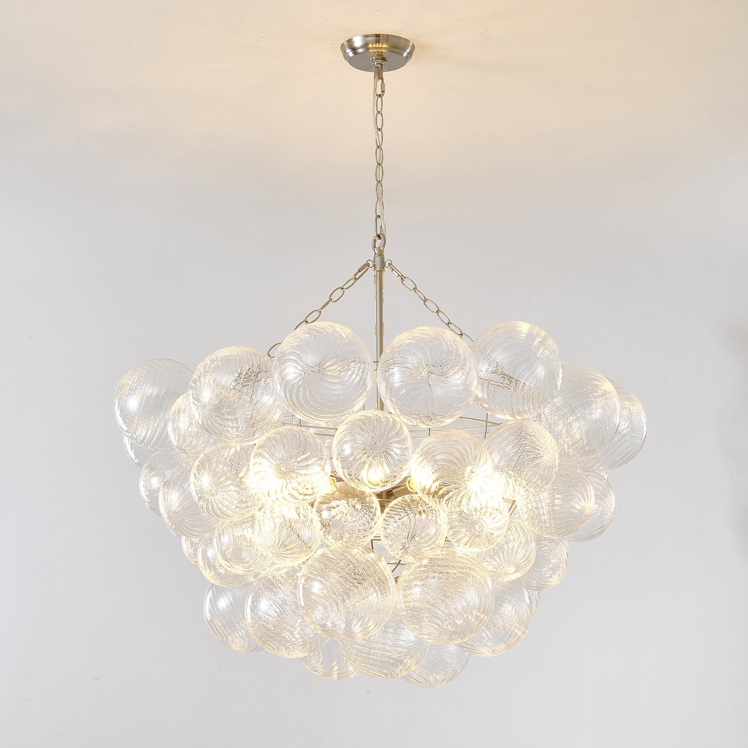 Glass Ball Bubbles Chandelier | Customizable Sizes, Gold Finish & Ideal for Living Room or Dining Area