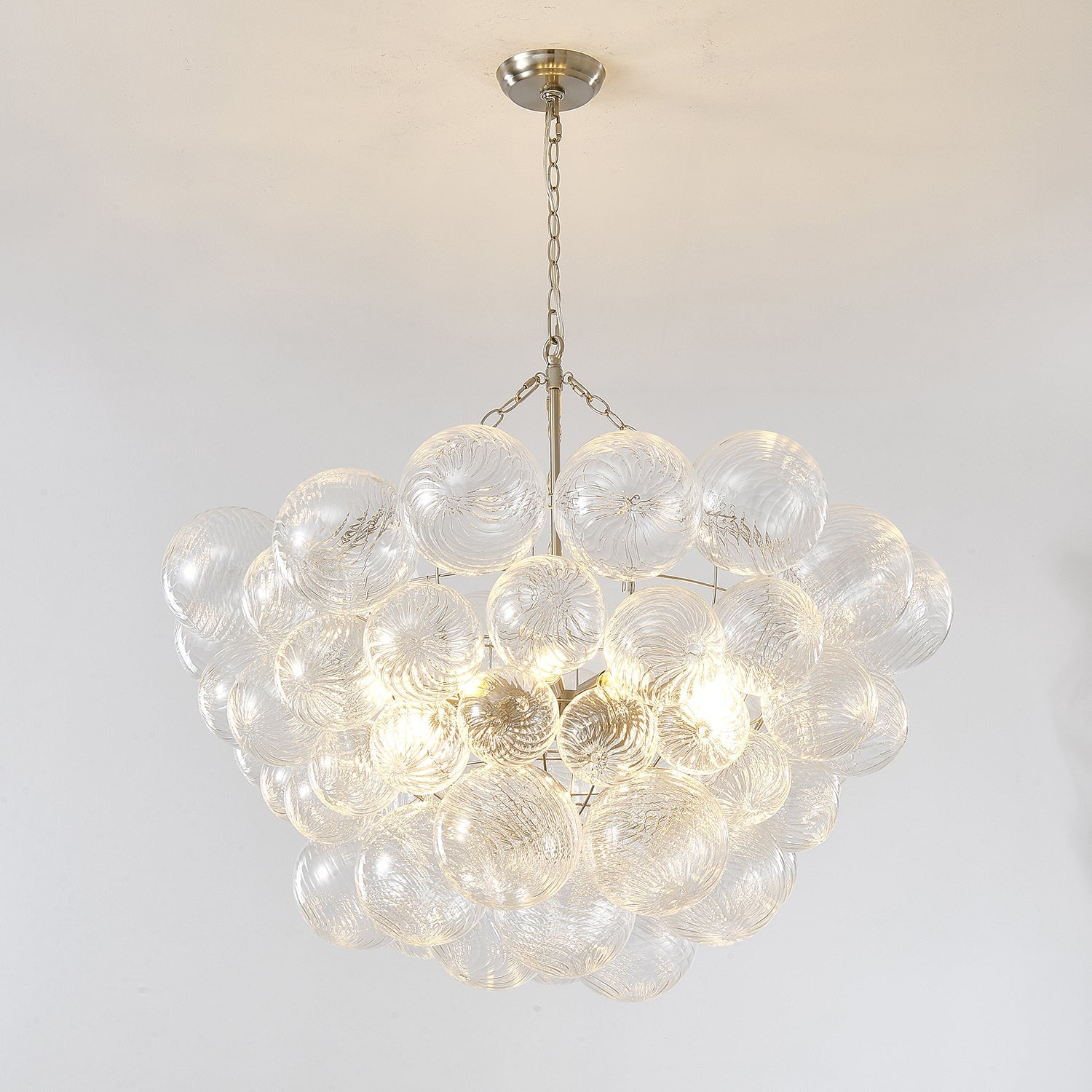 Glass Ball Bubbles Chandelier | Customizable Sizes, Gold Finish & Ideal for Living Room or Dining Area