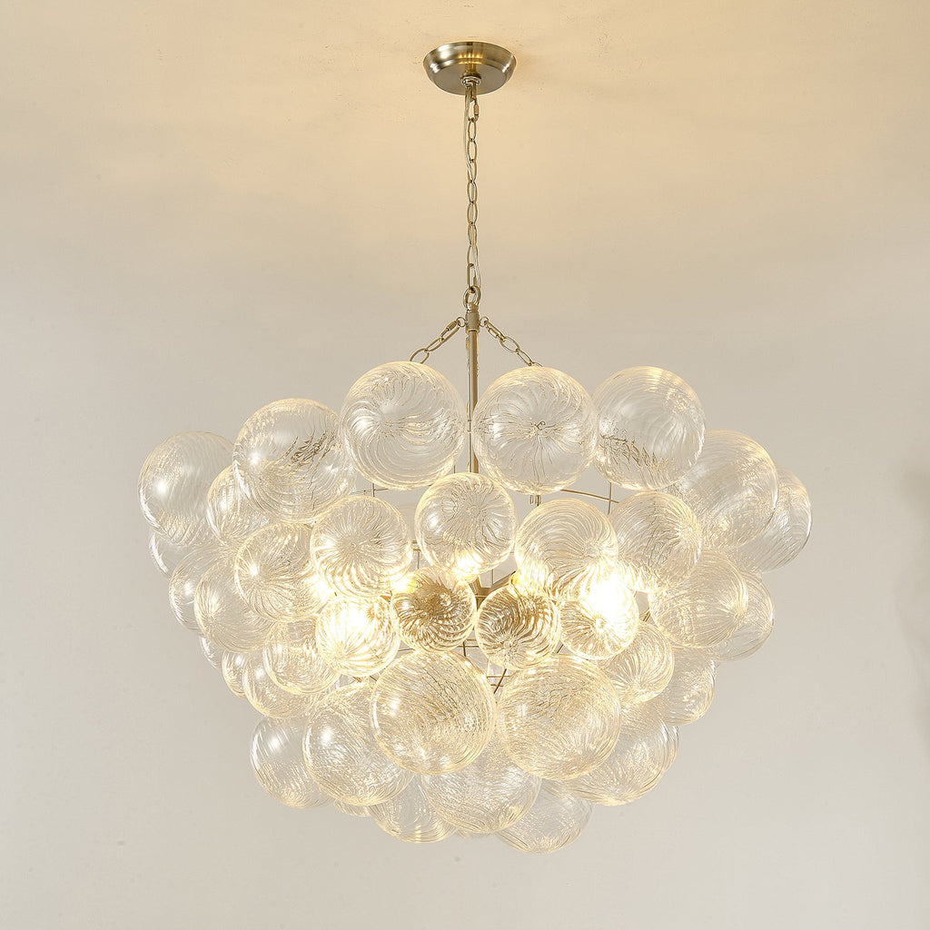 Glass Ball Bubbles Chandelier | Customizable Sizes, Gold Finish & Ideal for Living Room or Dining Area