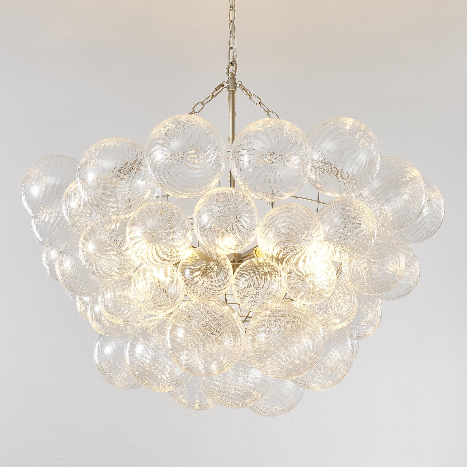 Glass Ball Bubbles Chandelier | Customizable Sizes, Gold Finish & Ideal for Living Room or Dining Area