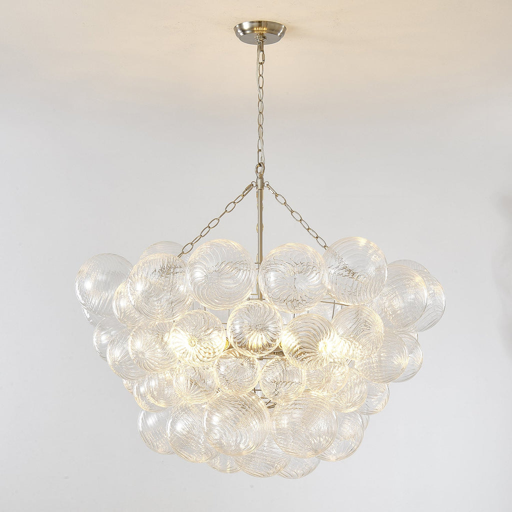 Glass Ball Bubbles Chandelier | Customizable Sizes, Gold Finish & Ideal for Living Room or Dining Area