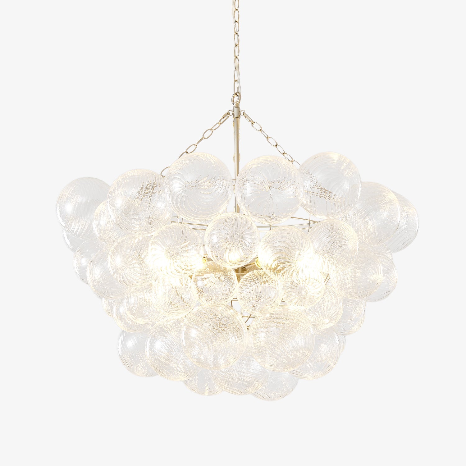 Glass Ball Bubbles Chandelier | Customizable Sizes, Gold Finish & Ideal for Living Room or Dining Area