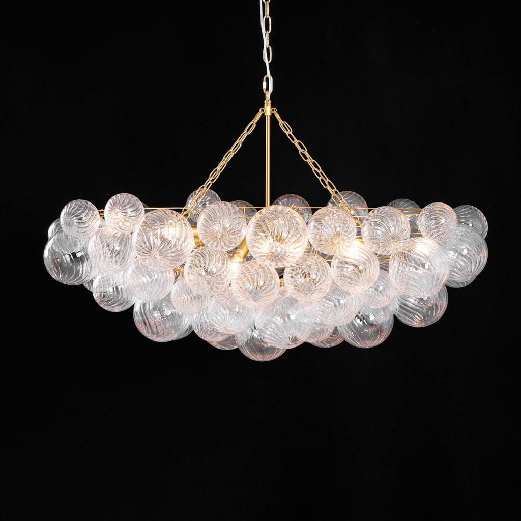 Glass Ball Bubbles Chandelier | Customizable Sizes, Gold Finish & Ideal for Living Room or Dining Area