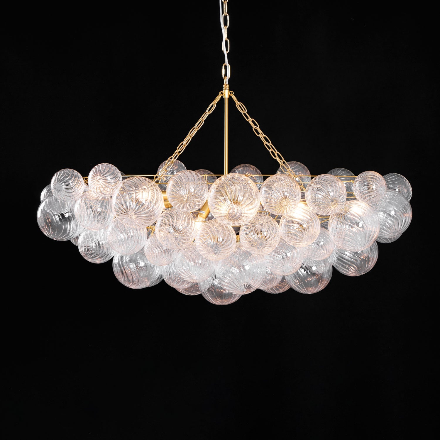 Glass Ball Bubbles Chandelier | Customizable Sizes, Gold Finish & Ideal for Living Room or Dining Area