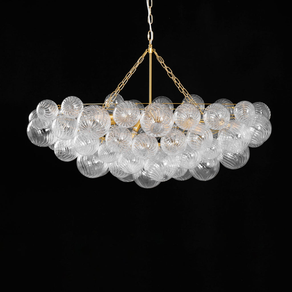 Glass Ball Bubbles Chandelier | Customizable Sizes, Gold Finish & Ideal for Living Room or Dining Area