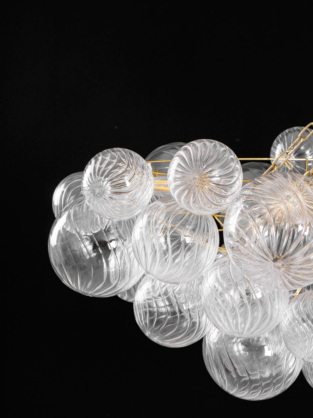 Glass Ball Bubbles Chandelier | Customizable Sizes, Gold Finish & Ideal for Living Room or Dining Area