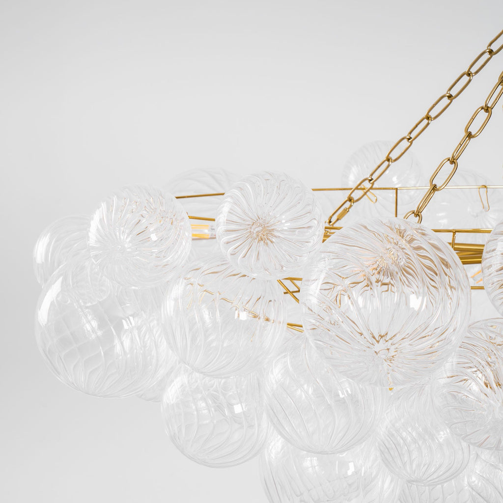 Glass Ball Bubbles Chandelier | Customizable Sizes, Gold Finish & Ideal for Living Room or Dining Area