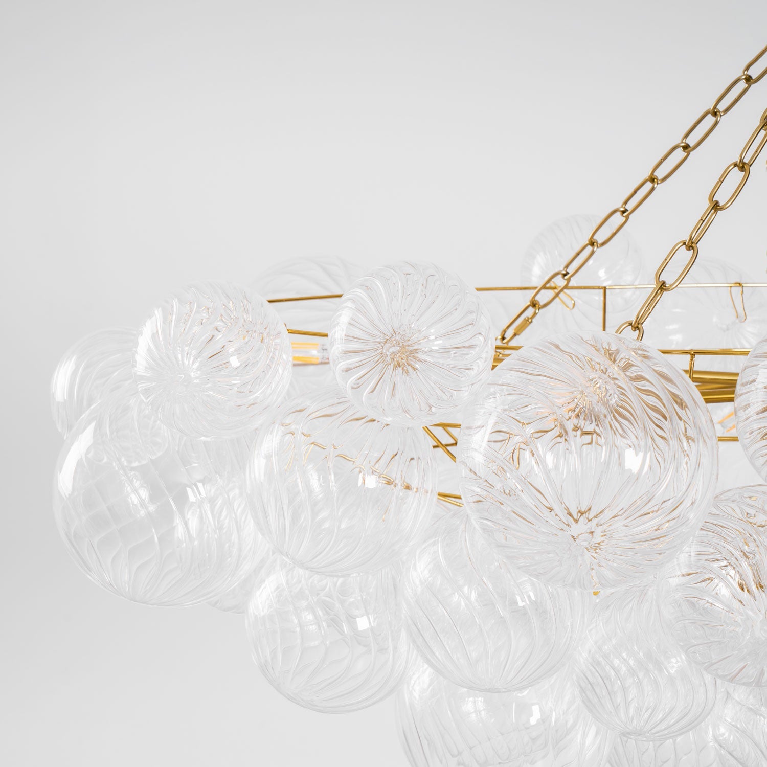 Glass Ball Bubbles Chandelier | Customizable Sizes, Gold Finish & Ideal for Living Room or Dining Area