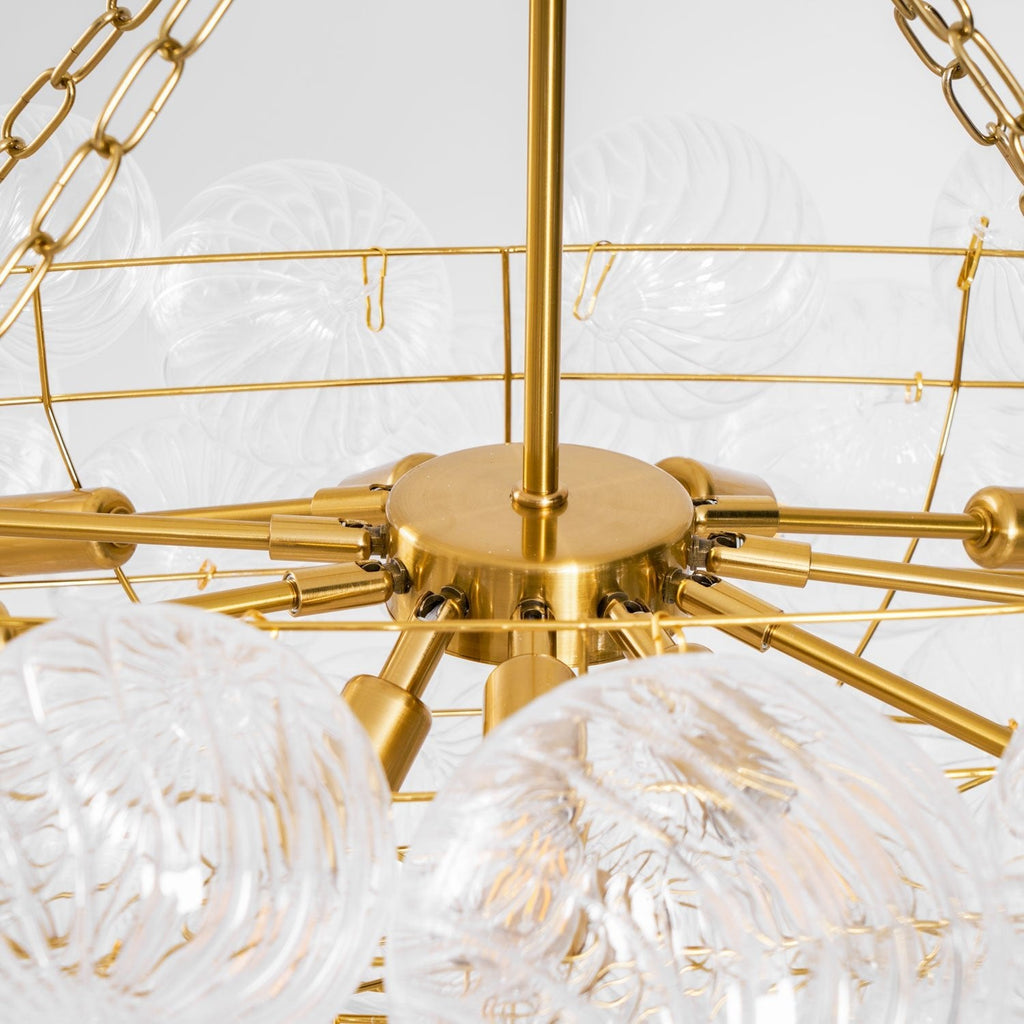 Glass Ball Bubbles Chandelier | Customizable Sizes, Gold Finish & Ideal for Living Room or Dining Area