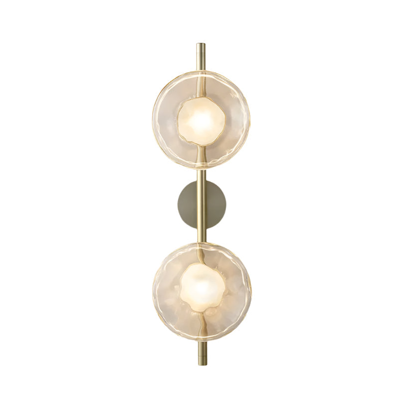 Glass Wall Sconce Light with Nordic Round Design for Bedroom, Living Room & Hallway Accent Lighting