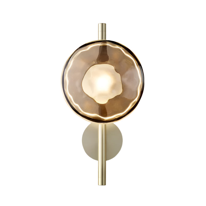 Glass Wall Sconce Light with Nordic Round Design for Bedroom, Living Room & Hallway Accent Lighting