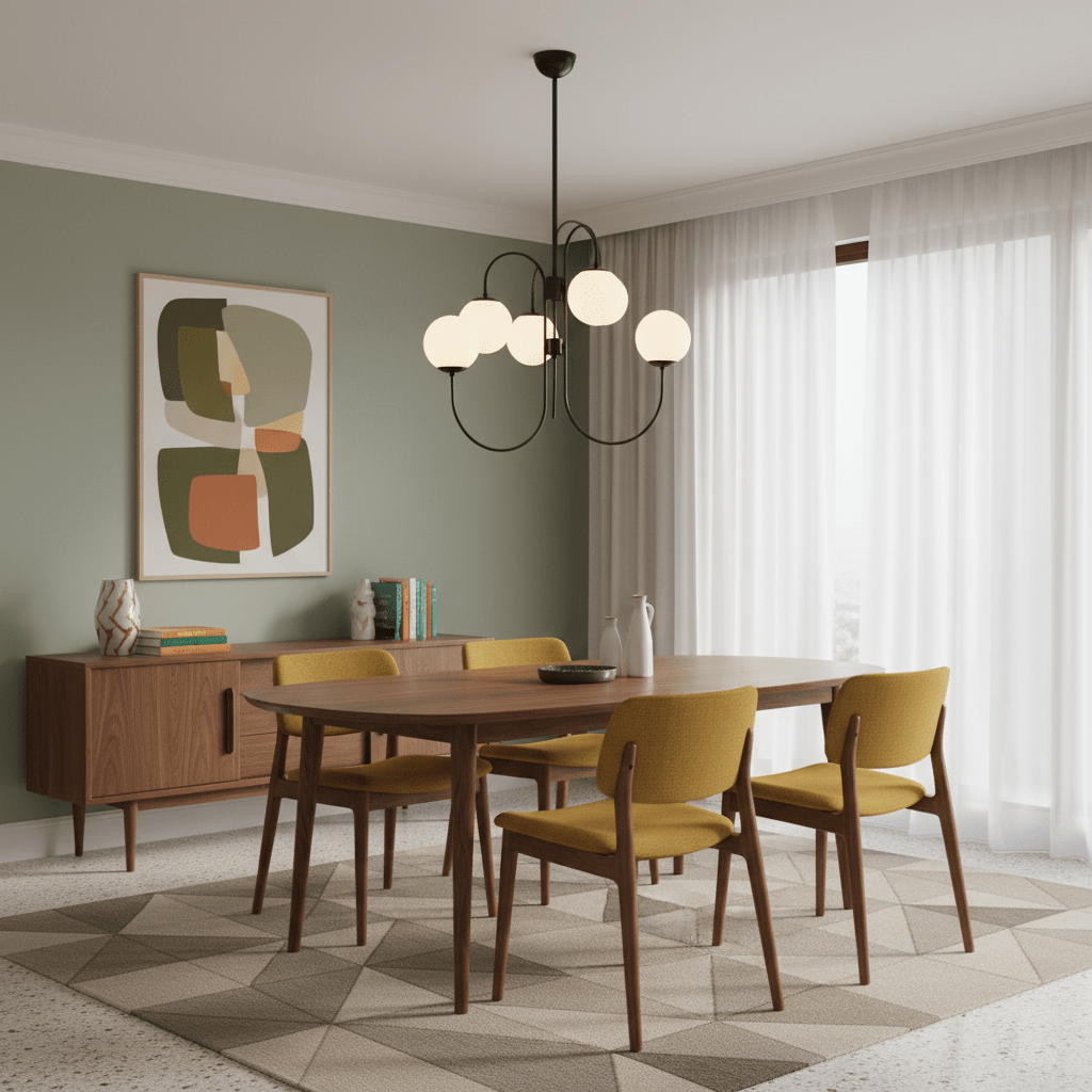 Gooseneck Chandelier | Wrought Iron & Glass, Damp-Rated for Indoor Use in Contemporary or Mid-Century Modern Spaces