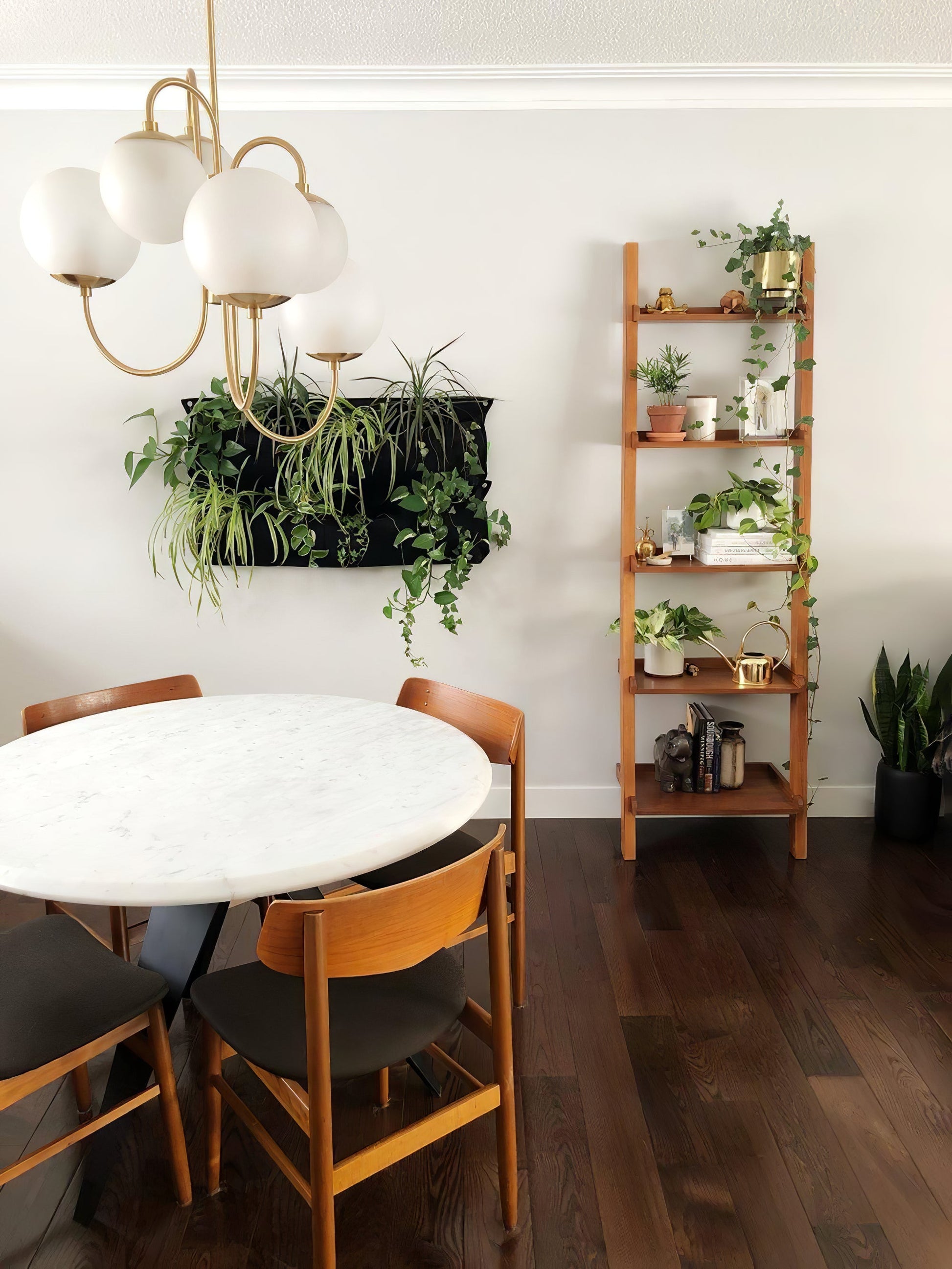 Gooseneck Chandelier | Wrought Iron & Glass, Damp-Rated for Indoor Use in Contemporary or Mid-Century Modern Spaces