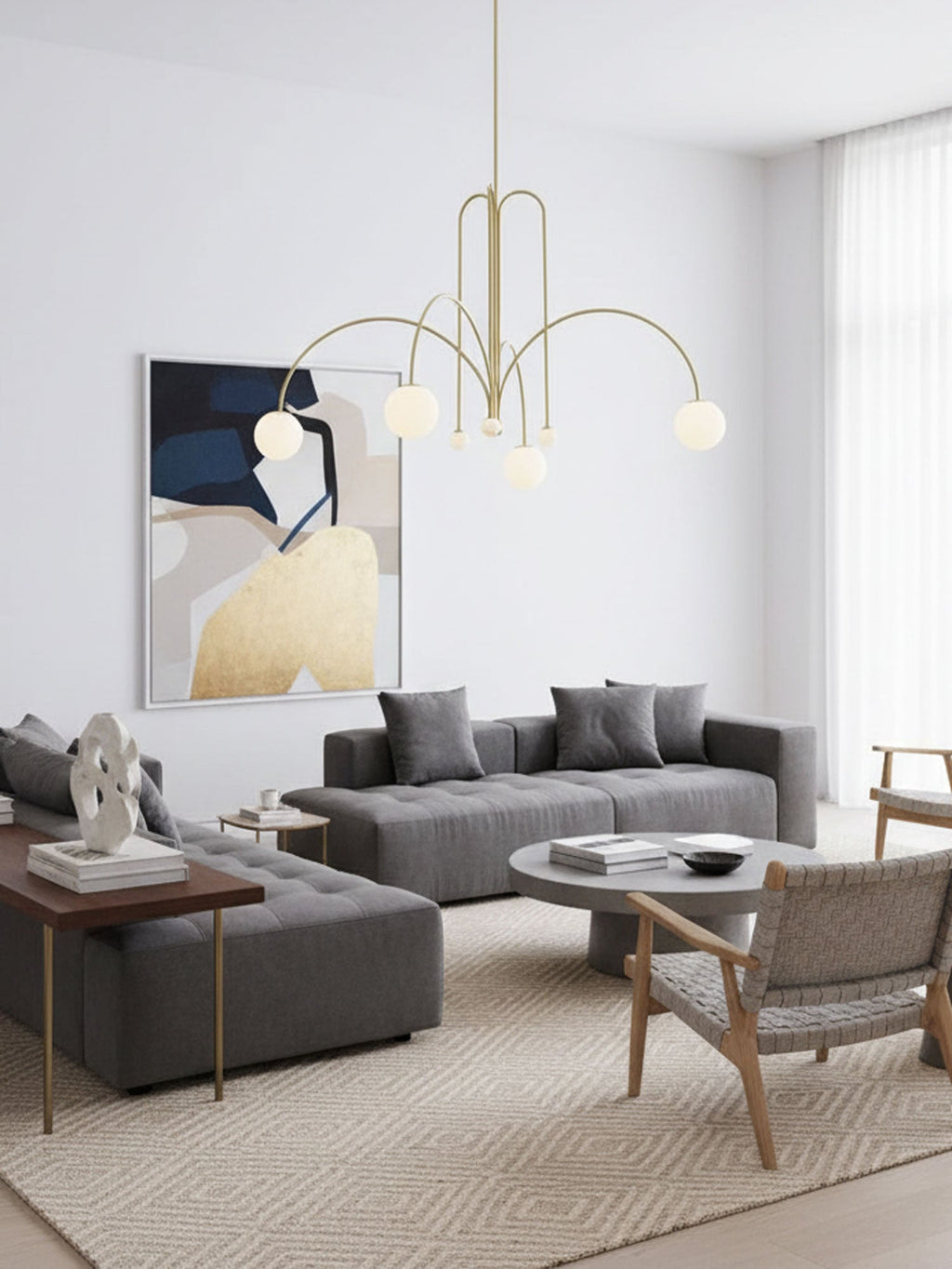 Modern LED Pendant Light | 6 Heads, Metal & Glass Design for Contemporary Indoor Spaces