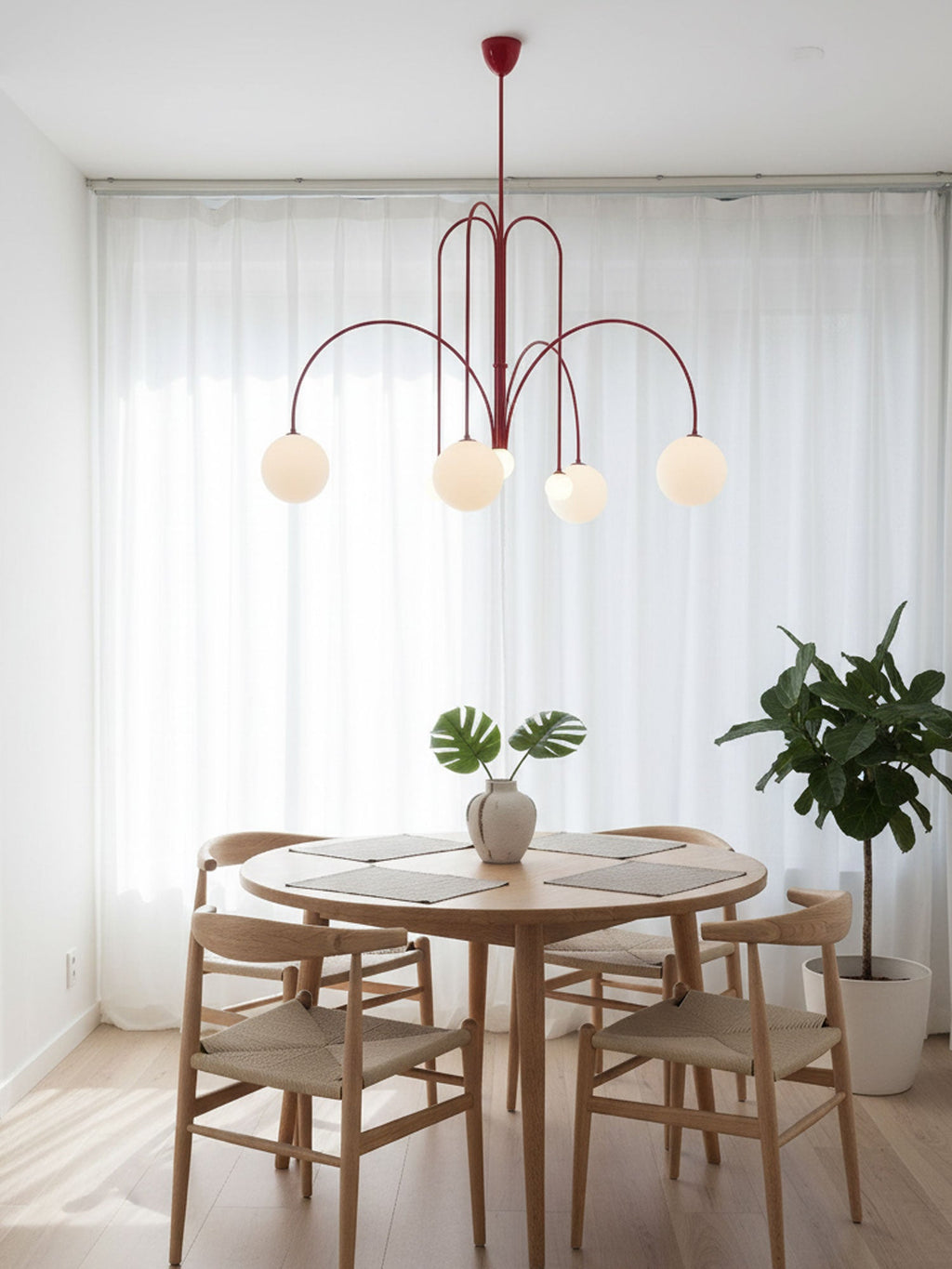 Modern LED Pendant Light | 6 Heads, Metal & Glass Design for Contemporary Indoor Spaces