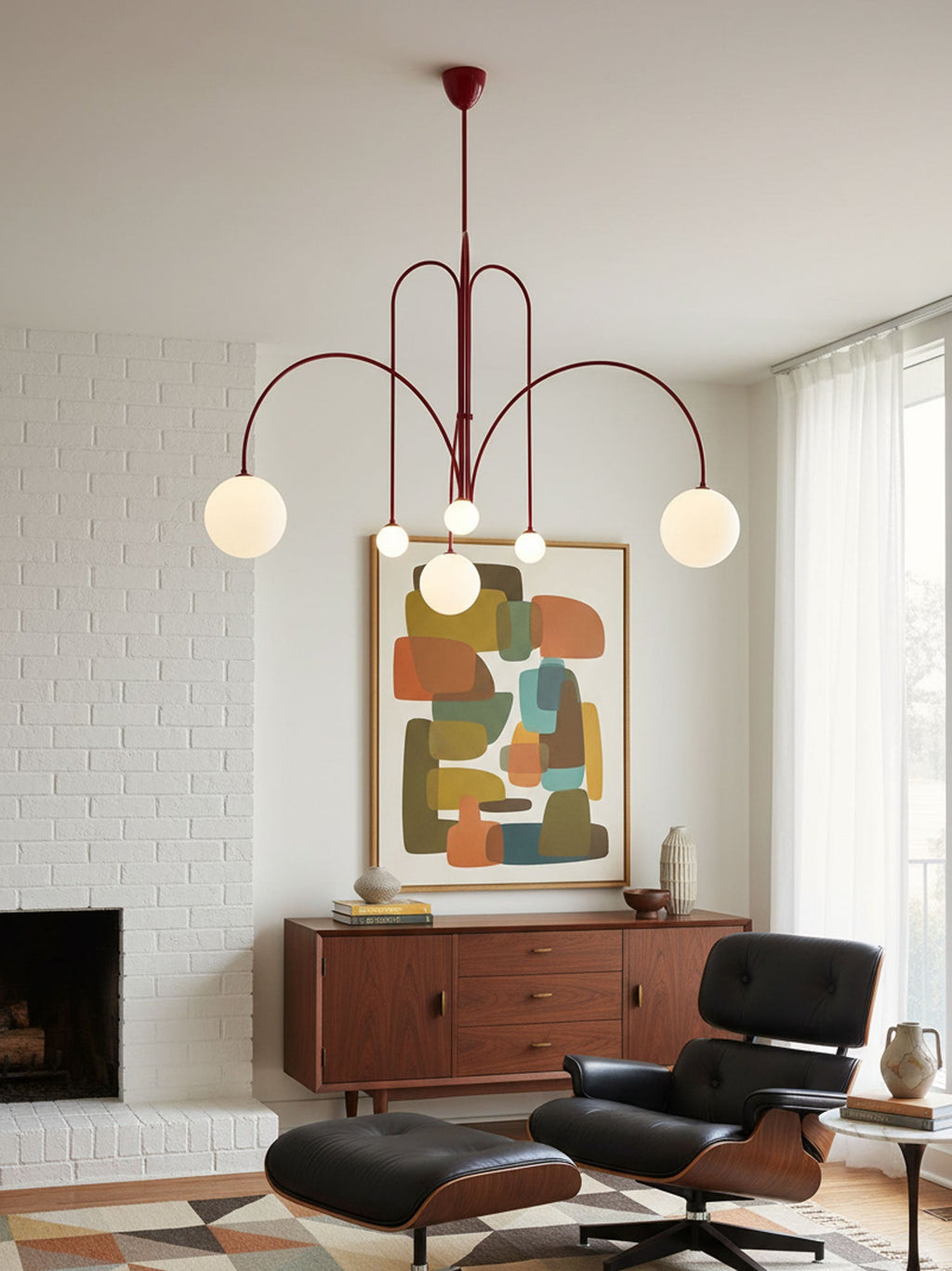 Modern LED Pendant Light | 6 Heads, Metal & Glass Design for Contemporary Indoor Spaces