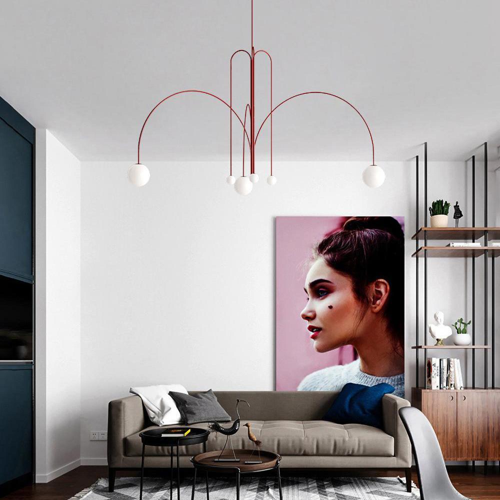 Modern LED Pendant Light | 6 Heads, Metal & Glass Design for Contemporary Indoor Spaces