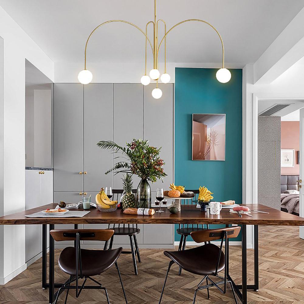 Modern LED Pendant Light | 6 Heads, Metal & Glass Design for Contemporary Indoor Spaces