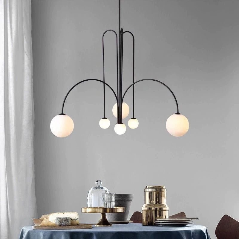 Modern LED Pendant Light | 6 Heads, Metal & Glass Design for Contemporary Indoor Spaces