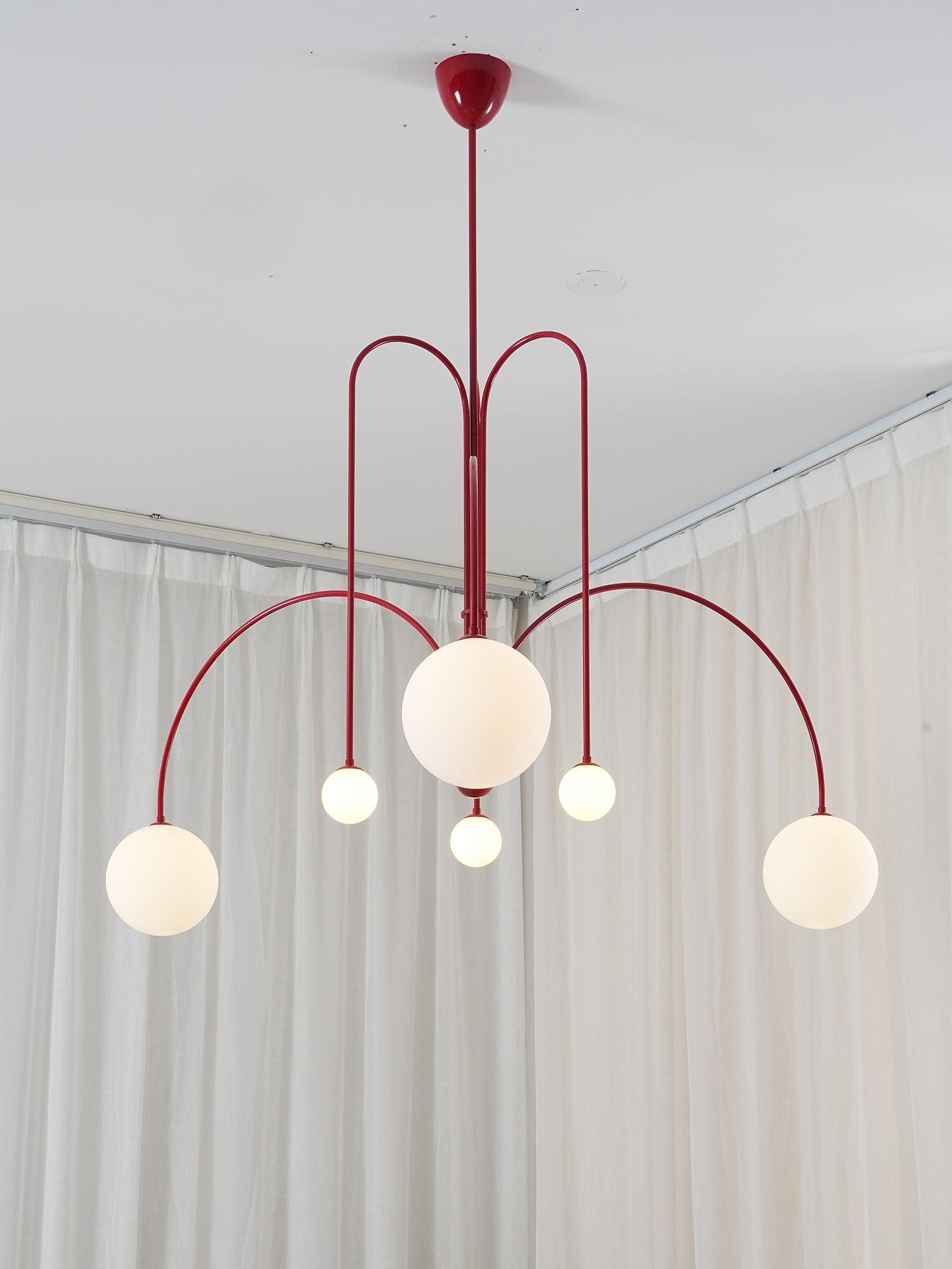 Modern LED Pendant Light | 6 Heads, Metal & Glass Design for Contemporary Indoor Spaces