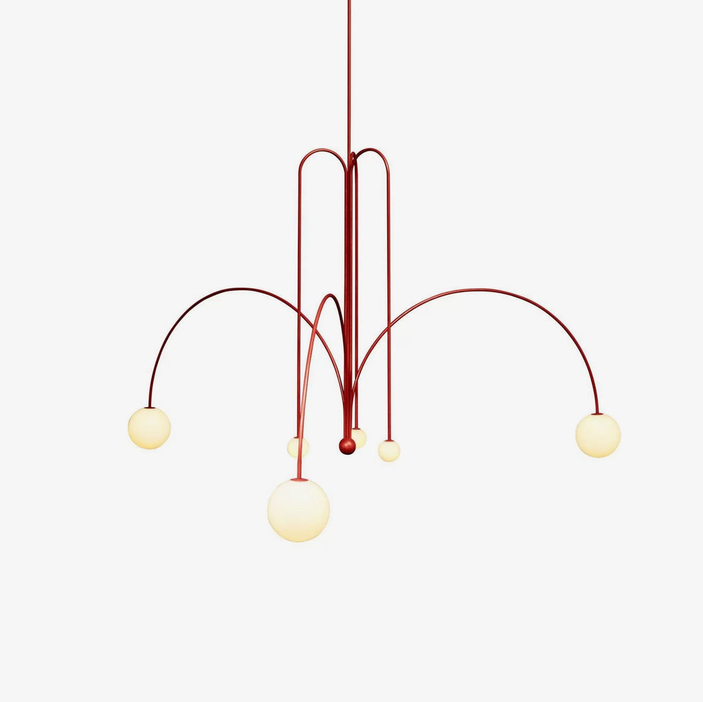 Modern LED Pendant Light | 6 Heads, Metal & Glass Design for Contemporary Indoor Spaces