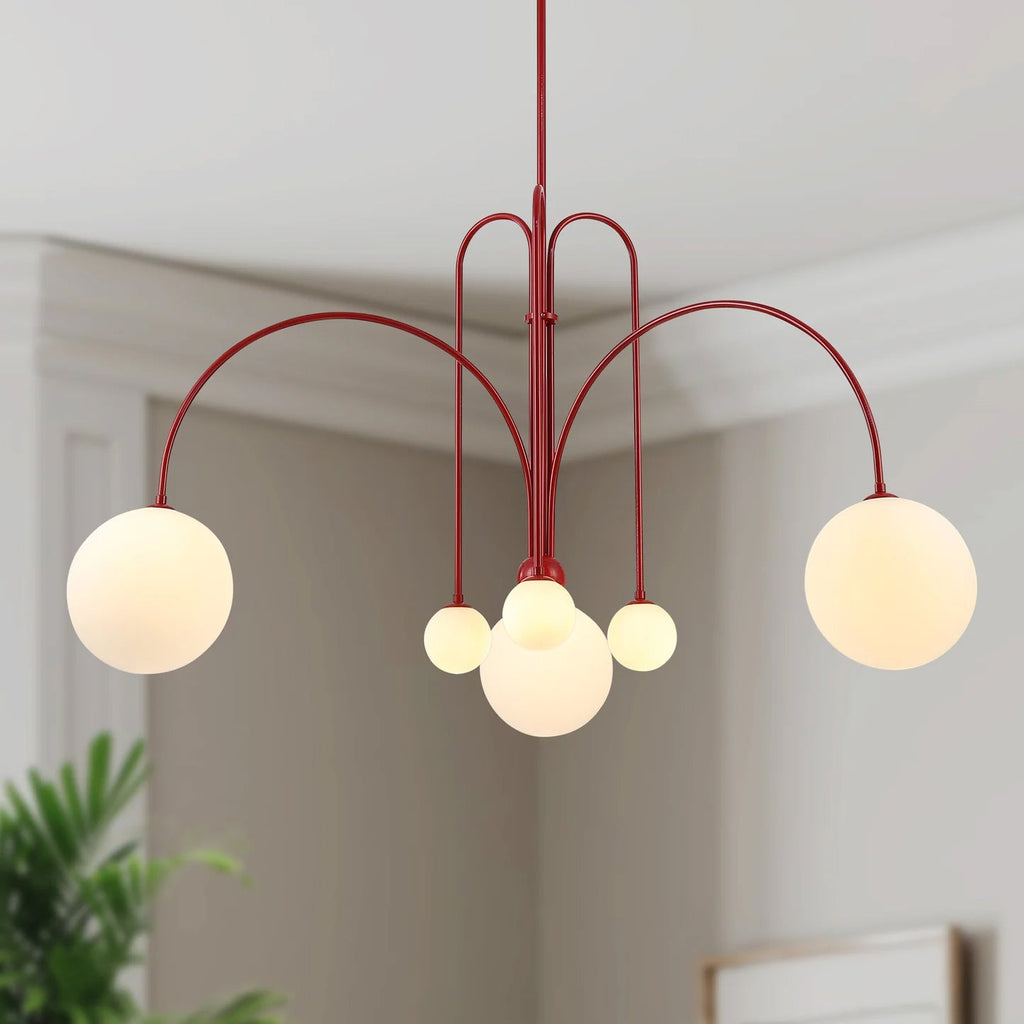Modern LED Pendant Light | 6 Heads, Metal & Glass Design for Contemporary Indoor Spaces