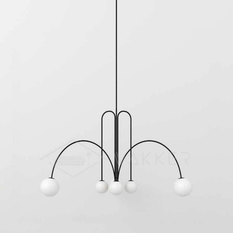 Modern LED Pendant Light | 6 Heads, Metal & Glass Design for Contemporary Indoor Spaces