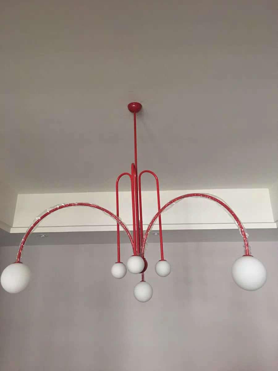 Modern LED Pendant Light | 6 Heads, Metal & Glass Design for Contemporary Indoor Spaces