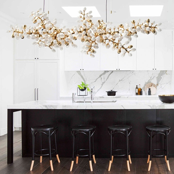 Grape Vine Bunch Chandelier Light Fixture for Dining Room & Rustic Decor