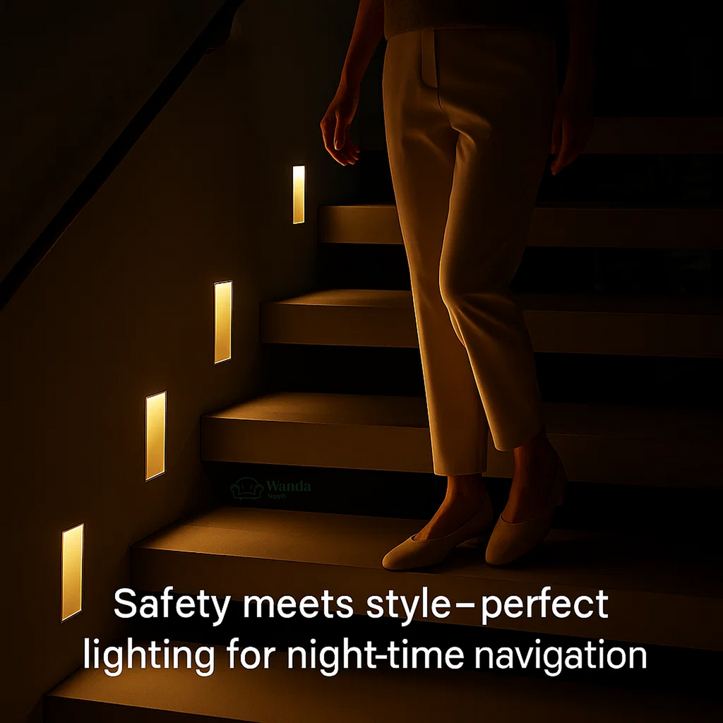 LED Recessed Wall Sconces with Motion Sensor - Minimalist Stairway Lights for Home Lighting & Safety