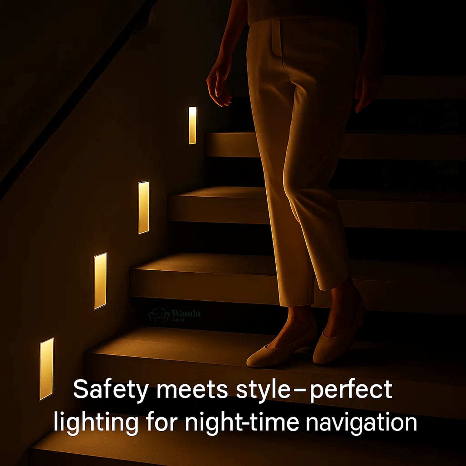 LED Recessed Wall Sconces with Motion Sensor - Minimalist Stairway Lights for Home Lighting & Safety