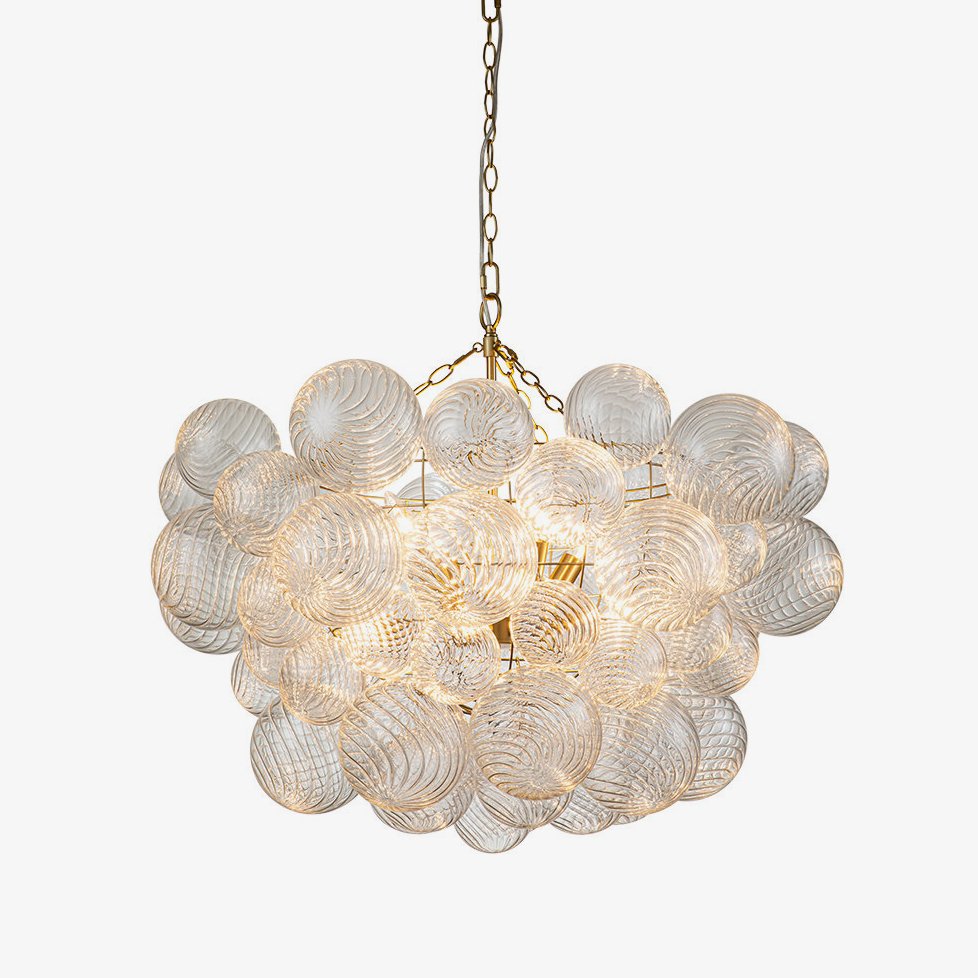 Glass Ball Bubbles Chandelier | Customizable Sizes, Gold Finish & Ideal for Living Room or Dining Area
