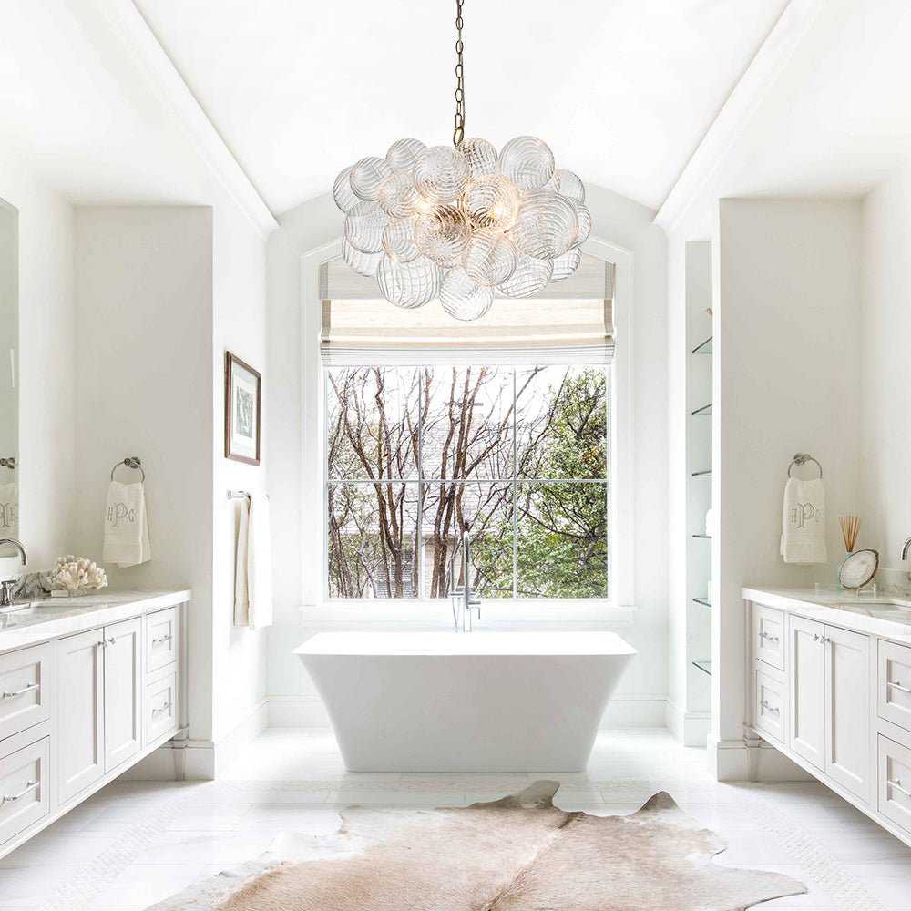 Glass Ball Bubbles Chandelier | Customizable Sizes, Gold Finish & Ideal for Living Room or Dining Area