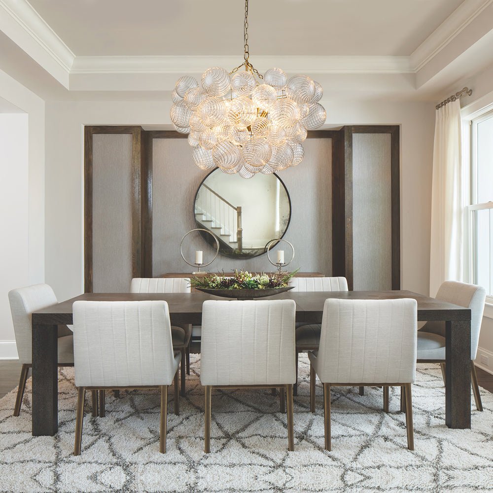 Glass Ball Bubbles Chandelier | Customizable Sizes, Gold Finish & Ideal for Living Room or Dining Area