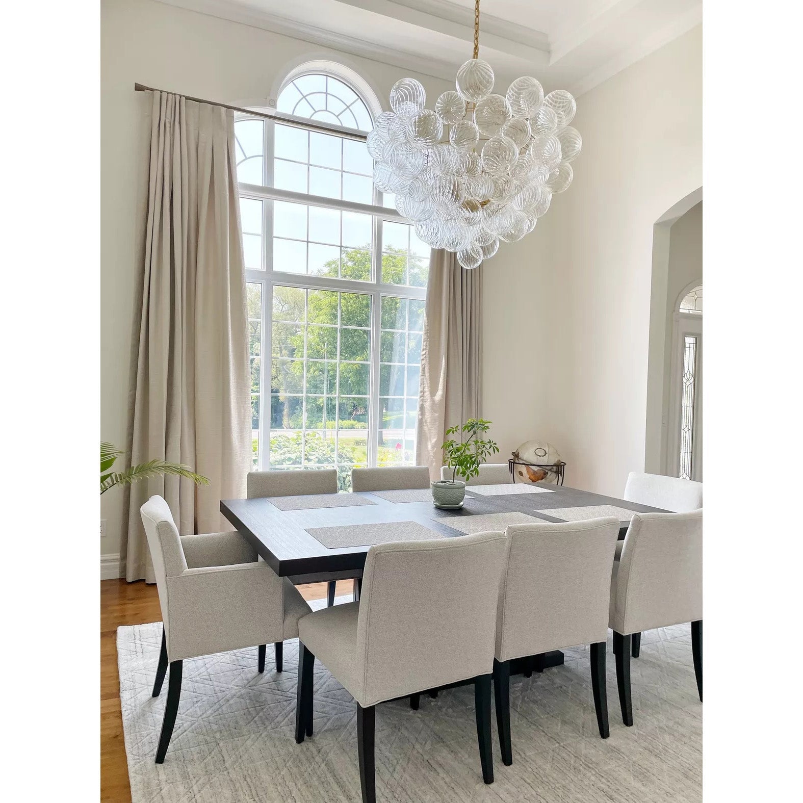 Glass Ball Bubbles Chandelier | Customizable Sizes, Gold Finish & Ideal for Living Room or Dining Area