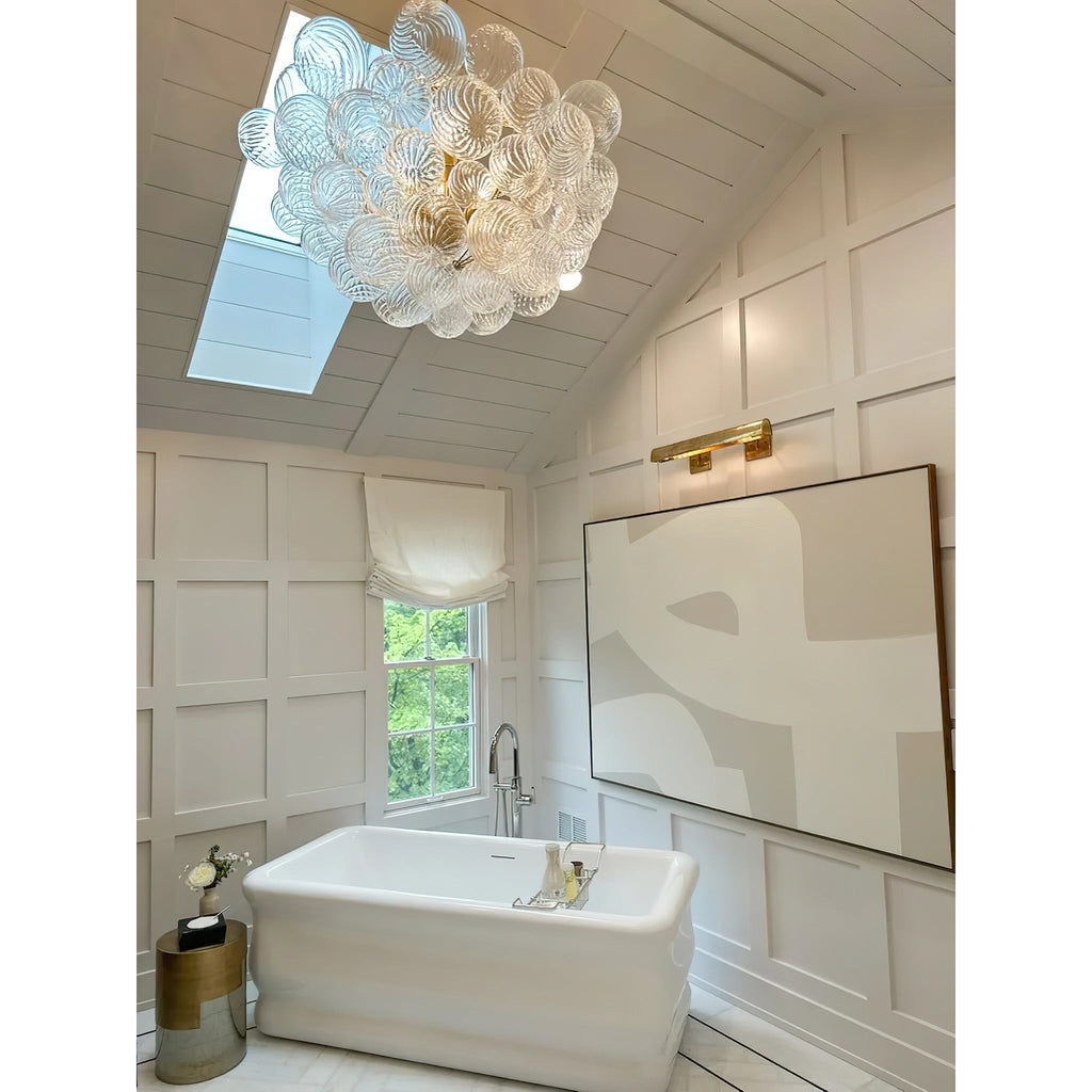 Glass Ball Bubbles Chandelier | Customizable Sizes, Gold Finish & Ideal for Living Room or Dining Area